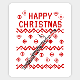 Bassoon Ugly Christmas Bassoonist Musician Sticker